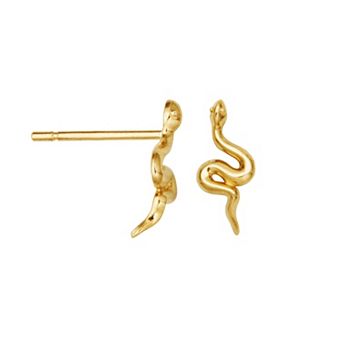 14k Gold Snake Stud Earrings