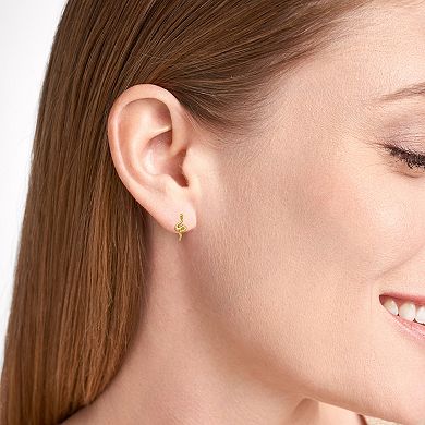 14k Gold Snake Stud Earrings