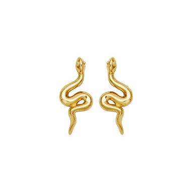 14k Gold Snake Stud Earrings