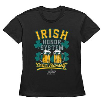 Women's It's Always Sunny In Philadelphia Irish Honor System Serve Yourself Graphic Tee