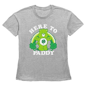 Women's Care Bears Good Luck Bear Here To Paddy Graphic Tee