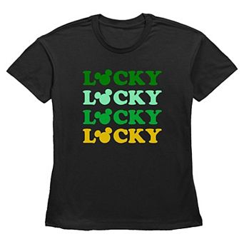 Disney's Mickey Mouse Lucky Word Stack Women's Graphic Tee
