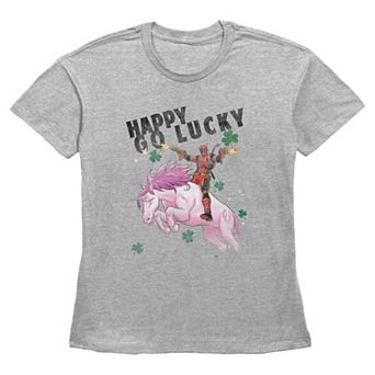 Women's Marvel Deadpool Happy Go Lucky Graphic Tee