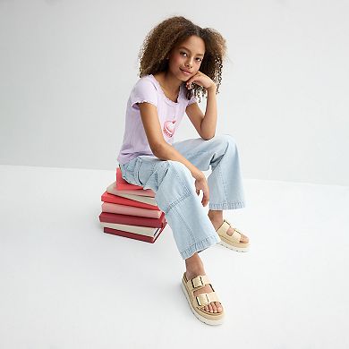 Girls 6-20 SO® Lace Trim Graphic Baby Tee in Regular & Plus Size