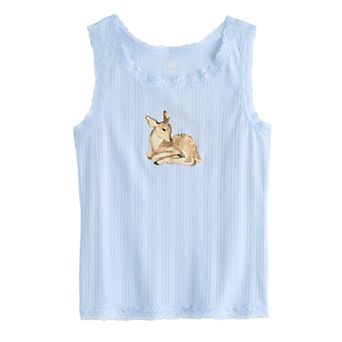 Girls 6-20 SO® Pointelle Lace Trim Graphic Tank Top in Regular & Plus Size