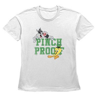 Women's Looney Tunes Sylvester And Tweety Bird Pinch Proof Graphic Tee