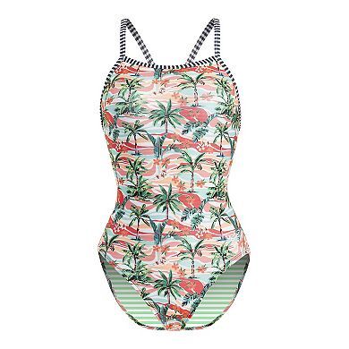Women's Dolfin Uglies Aloha Print Racerback Competitive One-Piece Swimsuit