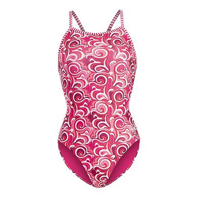Women's Dolfin Uglies Cascade Print V-2 Racerback Competitive One-Piece Swimsuit