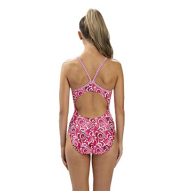 Women's Dolfin Uglies Cascade Print V-2 Racerback Competitive One-Piece Swimsuit