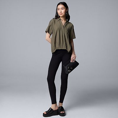 Simply Vera Verawang ノースリーブ トップス Women's Simply Vera Vera Wang Ruched Cap Sleeve Top