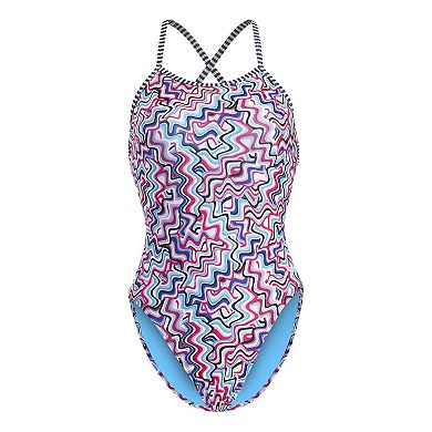 Women's Dolfin Uglies Ripple Print Diver-Back Competitive One-Piece Swimsuit