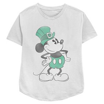 Disney's Mickey Mouse St. Patrick's Day Vintage Fashion Women's Relaxed Fit Graphic Tee