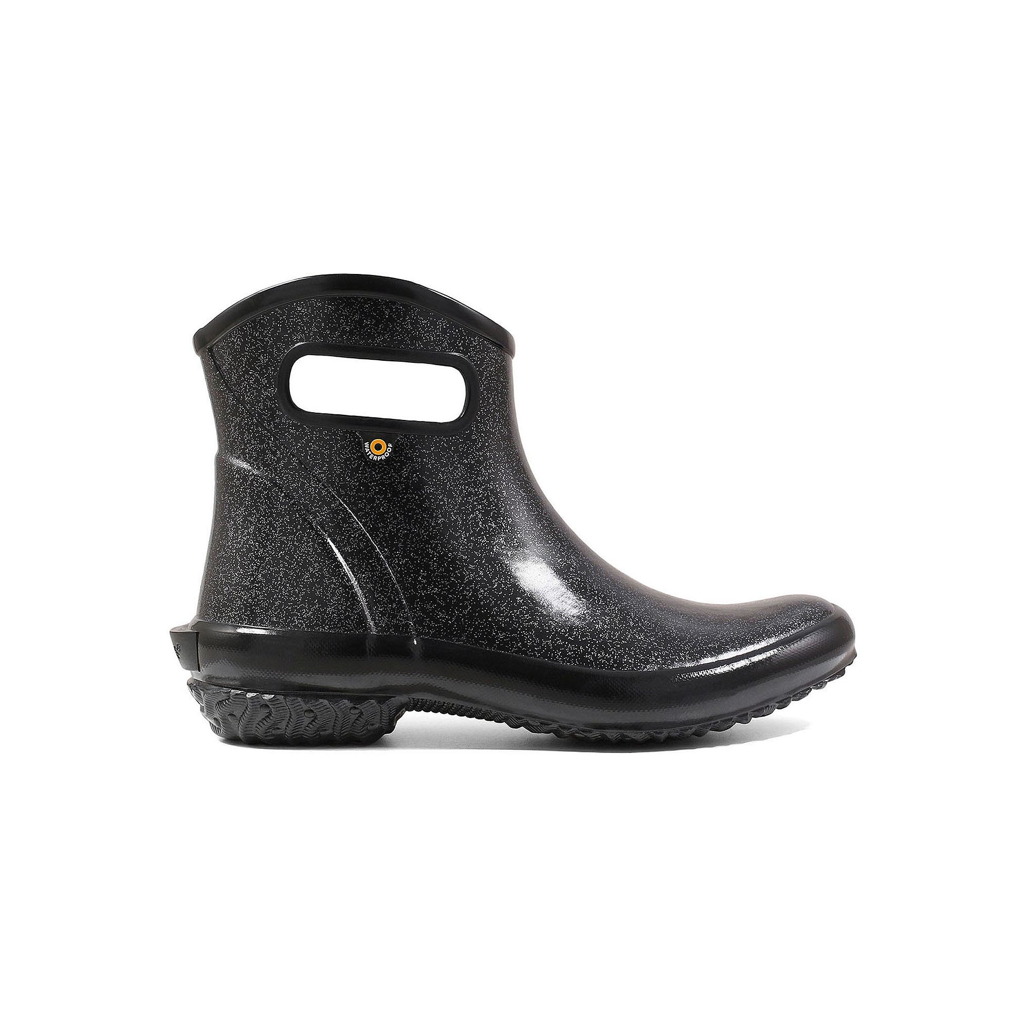 Bogs Womens Glitter Ankle Rain Boots, Size: 6, Black