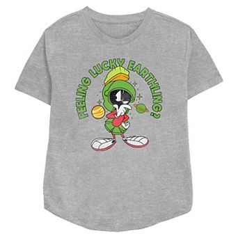 Women's Looney Tunes Marvin The Martian Feeling Lucky Earthlings Relaxed Fit Graphic Tee