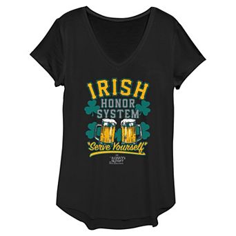 Women's It's Always Sunny In Philadelphia Irish Honor System Serve Yourself Graphic Tee