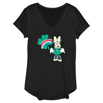 Disney's Minnie Mouse Rainbow Print Shamrock Women's Graphic Tee