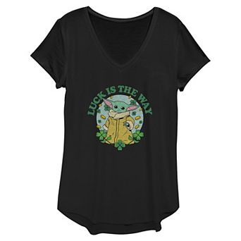 Women's Star Wars The Mandalorian The Child Luck Is The Way Graphic Tee