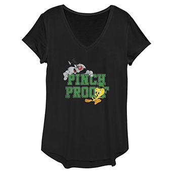 Women's Looney Tunes Sylvester And Tweety Bird Pinch Proof Graphic Tee