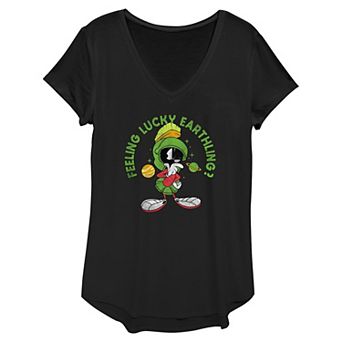 Women's Looney Tunes Marvin The Martian Feeling Lucky Earthlings Graphic Tee