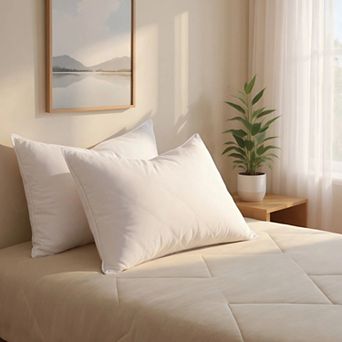 Unikome Two Pack Luxury Hotel Ultra Soft Cover Goose Feather Pillows
