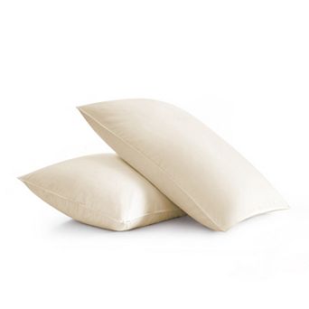 Unikome Twin Pack Goose Feather & Down Pillows Cotton Cover Bed Pillow