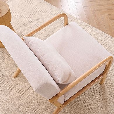 Unikome Mid-Century Modern Accent Chair Fabric Upholstered Armchair