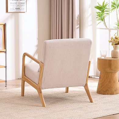 Unikome Mid-Century Modern Accent Chair Fabric Upholstered Armchair