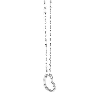 Sterling Silver 1/10 Carat T.W. Diamond Heart Necklace