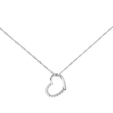 Sterling Silver 1/10 Carat T.W. Diamond Heart Necklace