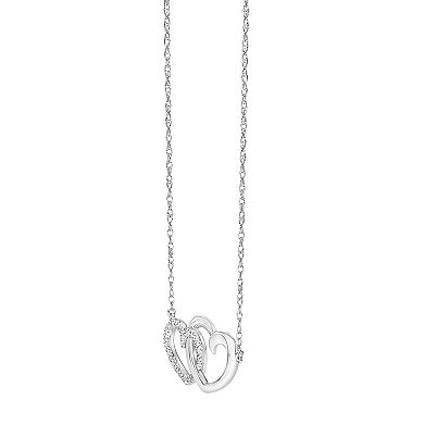 18k Gold Over Silver Diamond-Accent Double Heart Necklace