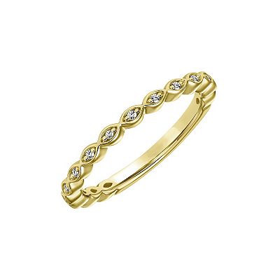 18k Gold Over Silver Diamond-Accent Stacking Ring