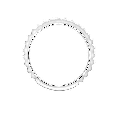 Sterling Silver Pyramid Beaded Stacking Ring
