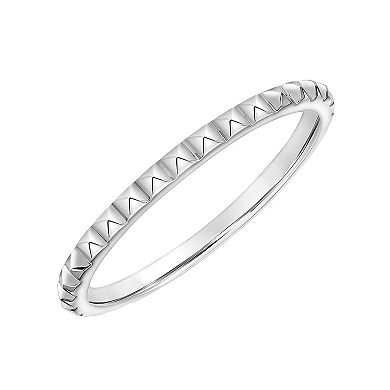 Sterling Silver Pyramid Beaded Stacking Ring
