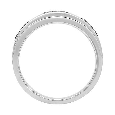 Men's Sterling Silver 1/4 Carat T.W. Black Diamond Band