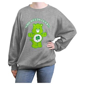 Juniors' Care Bears Good Luck Bear Who Needs Luck Oversized Graphic Pullover