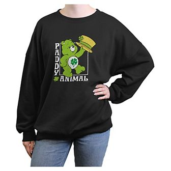 Juniors' Care Bears Good Luck Bear Paddy Animal Oversized Graphic Pullover
