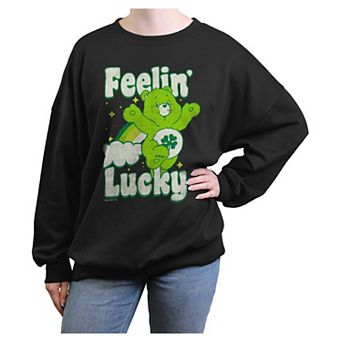Juniors' Care Bears Good Luck Bear Feelin' Lucky Oversized Graphic Pullover