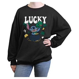 Disney's Lilo & Stitch Lucky Pot Of Gold Juniors' Oversized Graphic Pullover