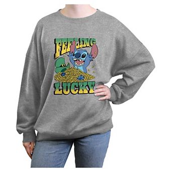 Disney's Lilo & Stitch Feeling Lucky Juniors' Oversized Graphic Pullover