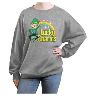 Juniors' Lucky Charms Oversized Graphic Pullover