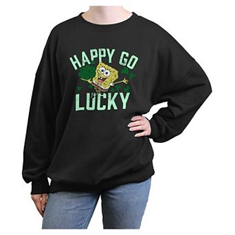 Juniors' Nickelodeon SpongeBob SquarePants Happy Go Lucky Oversized Graphic Pullover