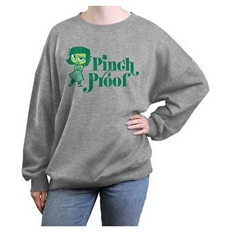 Disney / Pixar's Inside Out Disgust Pinch Proof Juniors' Oversized Graphic Pullover