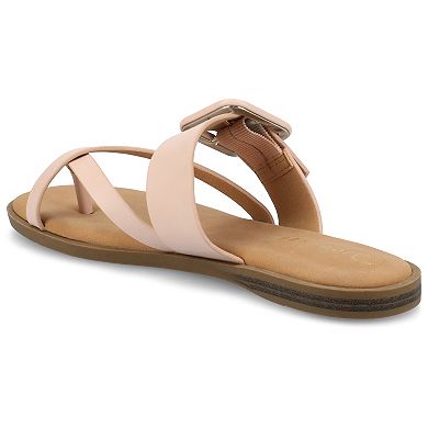 Journee Layra Women's Slip-On Toe Post Flat Sandals