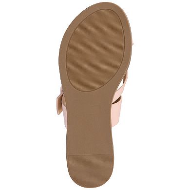 Journee Layra Women's Slip-On Toe Post Flat Sandals