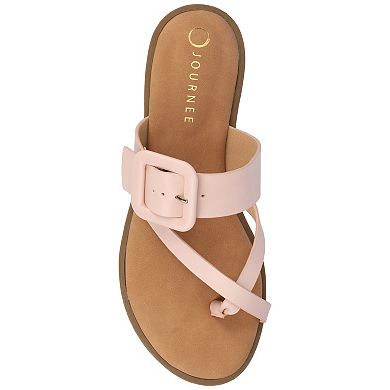 Journee Layra Women's Slip-On Toe Post Flat Sandals
