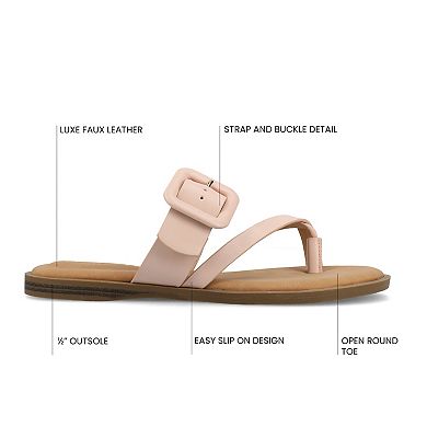 Journee Layra Women's Slip-On Toe Post Flat Sandals