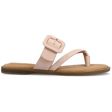 Journee Layra Women's Slip-On Toe Post Flat Sandals