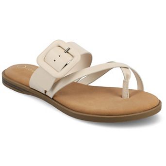 Journee Layra Women's Slip-On Toe Post Flat Sandals