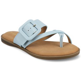 Journee Layra Women's Slip-On Toe Post Flat Sandals