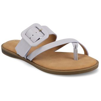 Journee Layra Women's Slip-On Toe Post Flat Sandals